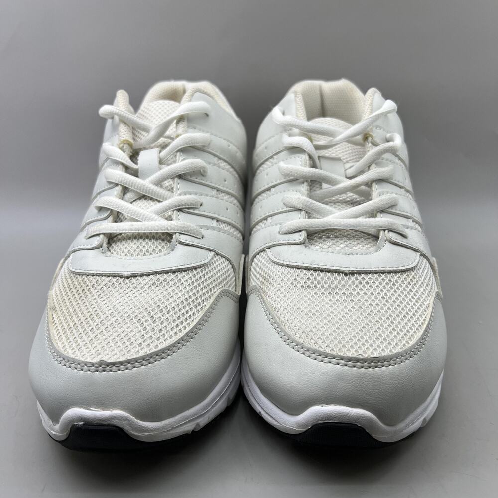 Calto 3.2 Inch Elevator Height Sneakers Men Size 10 White Mesh Comfort Low Shoes - Picture 2 of 9